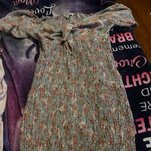 multi colored flower print dress